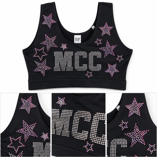 MCC Top Crop Sport Sterne - einseitg bedruckt
